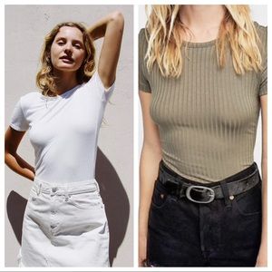 Set of 2 Free People Baby Rib Tees